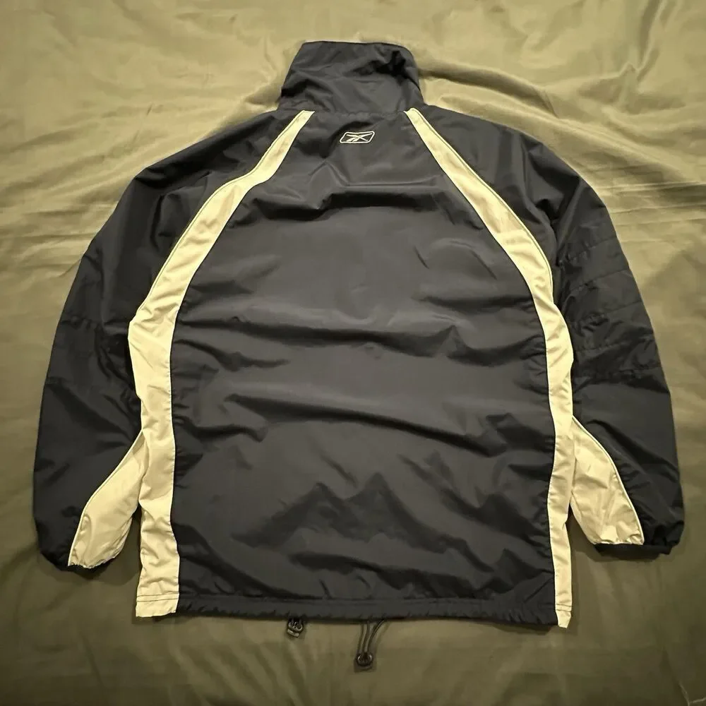 Vintage Reebok Hockey Reversible Windbreaker Jacket Fleece Lined Everblades Mens